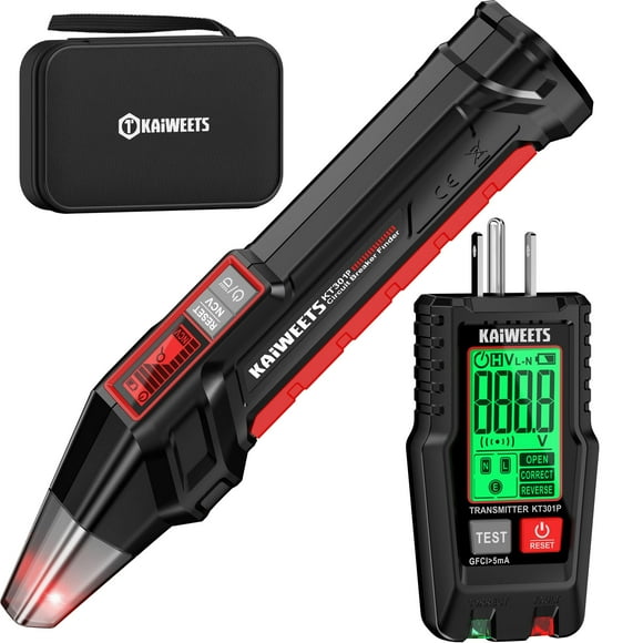 Buscador de disyuntores KAIWEETS KT301 con prueba LCD y GFCI