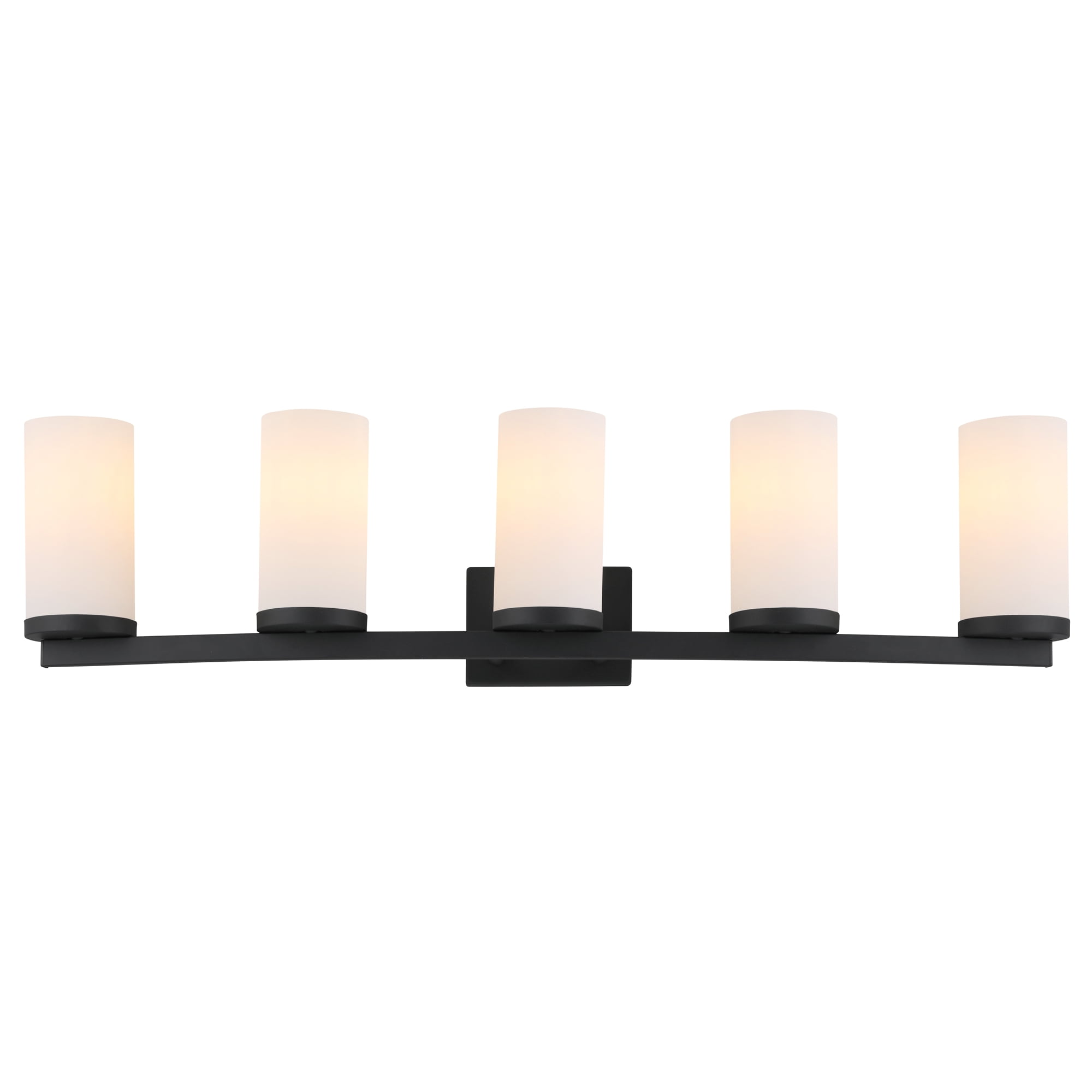 Design House Desta Transitional Indoor 5-Light Vanity Light with Curved Bar, Matte Black