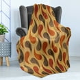 thumbnail image 4 of Rustic Soft Flannel Fleece Throw Blanket, Abstract Style Tadpole Patterns Tiling of Wavy Shapes Ornamental Artwork Print, Cozy Plush for Indoor and Outdoor Use, 50" x 60", Brown Black, by Ambesonne, 4 of 5