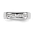 thumbnail image 4 of 14K White Gold Ring Band Wedding Diamond Round Men's, 4 of 6