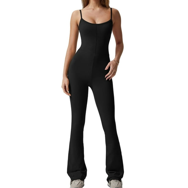 Gupgi Combinaison de Yoga pour Femmes, une Pièce Moulante Dos Nu, Taille Haute Évasée, Combinaison de Sport