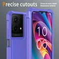 thumbnail image 4 of TJS for TCL K32 5G / K33 5G Phone Case, with Tempered Glass Screen Protector, Full Body Protective Heavy Duty Hybrid Bumper Cover (Purple), 4 of 5