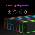 thumbnail image 2 of Swayvoo RGB Gaming Mouse Pad with 15W Wireless Charging, Large Extended Desk Mat 31.5×11.8 in, 9 Light Modes, Non-Slip Rubber Base, Waterproof, Stitched Edges, for Gamer Home Office, 2 of 7