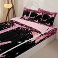 thumbnail image 3 of Manfei Sweet Gliter Print Zipper Full Size Comforter Sets with Fitted Sheet and 2 Pillowcases,Cartoon Initial L Zipper Bedding Set,Pink,Pink Reversible4pcs, 3 of 8