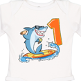 thumbnail image 4 of Inktastic First Birthday Surfing Shark with Hot Dog and Ice Cream Boys or Girls Long Sleeve Baby Bodysuit, 4 of 5