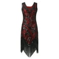 thumbnail image 6 of Formal Dresses for Women Women's Vintage Dress Sleeveless Dress 1920S Sequin Beaded V Neck Tassels Night Flapper Gown Dress Wedding Guest Dresses for Women Red Xl, 6 of 8