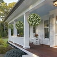 thumbnail image 4 of Artificial Boxwood Topiary Ball UV Resistant Weather-proof Hanging Faux Flower Greenery Sphere Outdoor Garden Porch Patio Fake Boxwood Plants Ball, 4 of 8