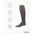 thumbnail image 6 of MeMoi Girls Ultra-Soft Opaque Pima Cotton-Rich Mini-Ribbed Sweater Tights - Girls - Female, 2, Slate, 6 of 12