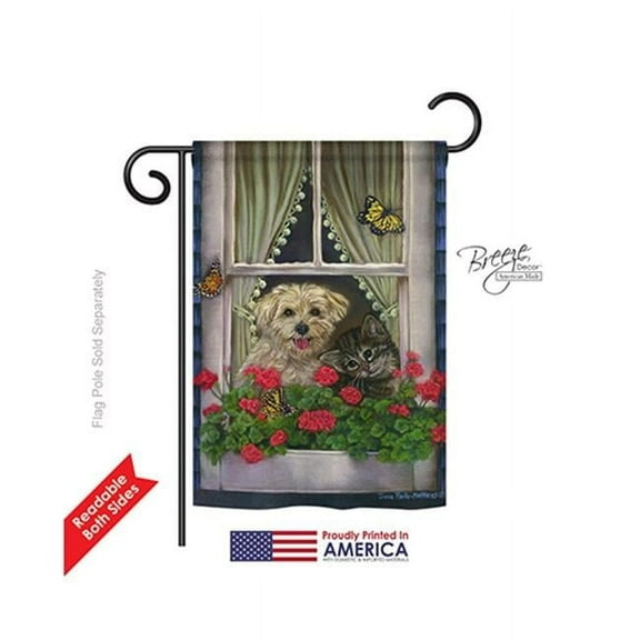 Breeze Decor 60056 Pets Faithfully Yours 2-Sided Impression Garden Flag - 13 x 18.5 in.