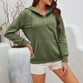 thumbnail image 6 of Baqcunre Womens Sweaters Women's Solid Color Long Sleeved Loose Casual Hooded Drawstring Pocket Plush Sweater Womens Sweatshirts Womens Fall Tops Mint Green XL, 6 of 9