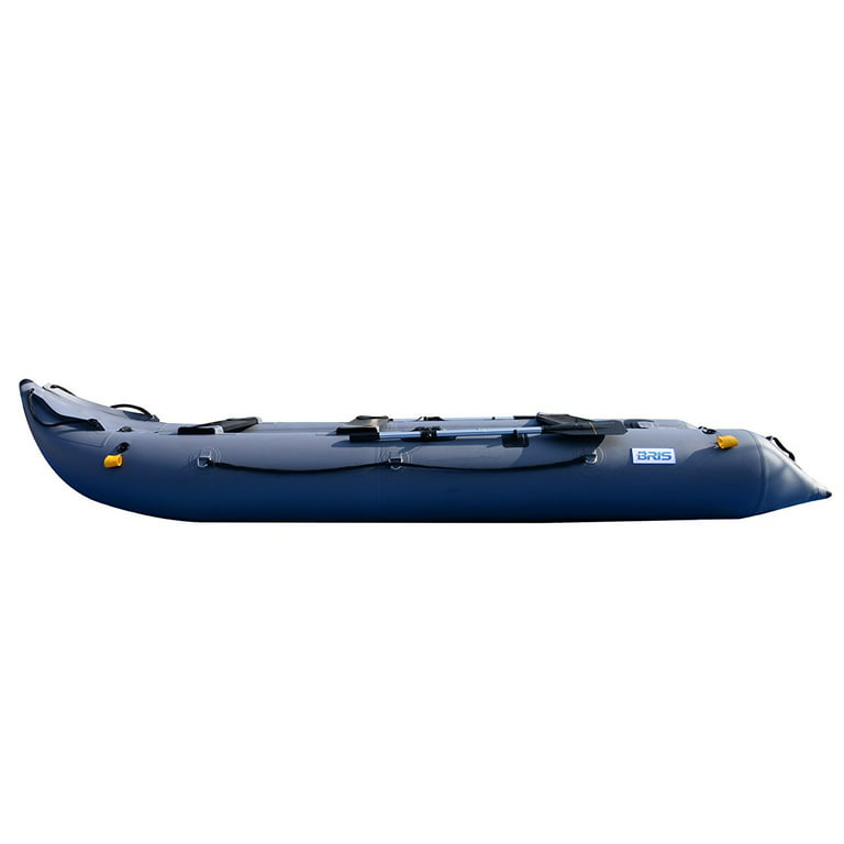 BRIS 14.1ft Inflatable Boat Inflatable Kayak Boat Raft Fishing Dinghy Tender poonton Gray