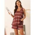 thumbnail image 2 of DARING DIVA Women's 2-Piece Round Neck Sleeveless Shirt Shorts Pajama Set 3XL Burgundy, 2 of 6