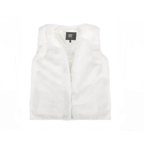 Faux Rabbit Fur Vest - Off White - Small