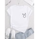 thumbnail image 2 of Chic Bunny Print Women's T-Shirt - Casual Crew Neck, Short Sleeve, Stretchy Cotton Blend, Machine Washable - Perfect for Summer & Casual Attire, 2 of 6
