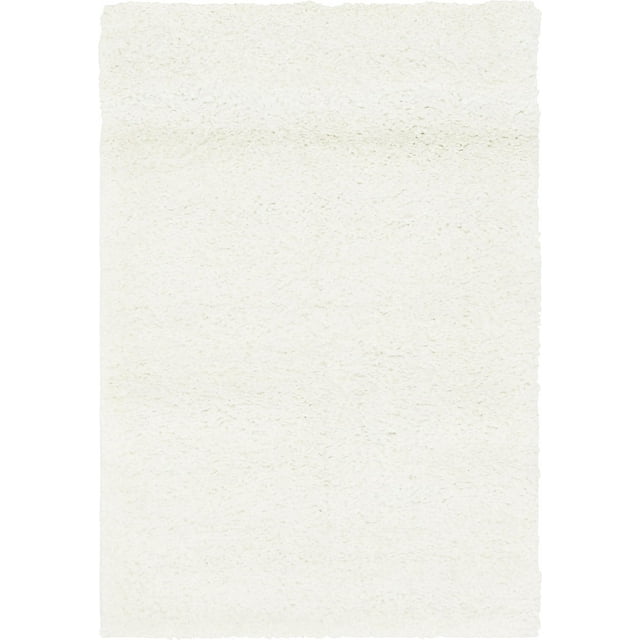 Unique Loom Solo Collection Solid Plush Kids Area Rug, 2' 2" x 3', Snow White