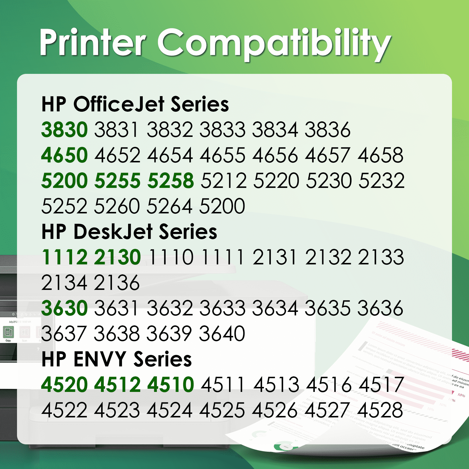 63 Ink Cartridge Compatible for HP 63XL for HP Ink 63 Printer Ink 63 for Officejet 3830 5255 5260 Envy 4520 4512 (2 Pack)