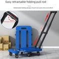 thumbnail image 3 of Chariot Pliant Rétractable à 6 Roues en Alliage d'Aluminium : Chariot à Bagages Portable et Multifonction pour Magasinage, Rangement et Voyage - Rouge avec Roues de Réservoir de 2,5 Pouces, Conception Universelle Légère pour Tous les Âges, 3 of 5