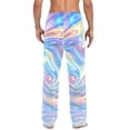 thumbnail image 4 of joogoo Men's Pajama Pants Holographic Pattern Cotton Long Sleepwear Lounge Pants M, 4 of 7