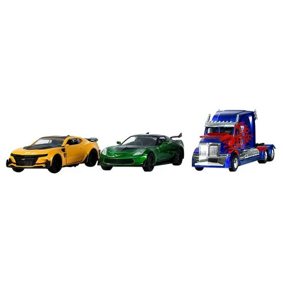 Jada Toys Transformers Bumblebee Car Vehicle Playsets, 3 Pieces