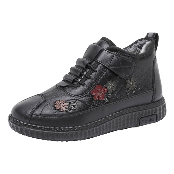 YLYL Women Winter Snow Boots Waterproof Non Slip Soft Warm Fur Lined Slip on Walking Shoes