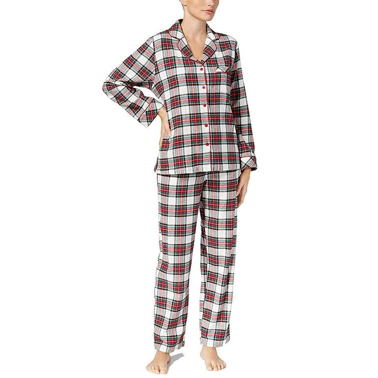 Charter Club Womens Printed Cotton Flannel Pajama Set 2 Piece Set