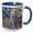 Blue/White, variant on 3drose, Blue Gold N Copper Sequins, 15oz Two-tone Green Mug