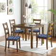 thumbnail image 6 of Blue and White Modern Art Geometric Seat Covers for Dining Room Chairs Set Of 4,Stretch Printed Washable Chair Seat Cover with Elastic Ties and Button,Removable Waterproof Couch Cushion Covers, 6 of 6
