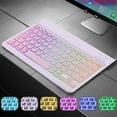 thumbnail image 1 of Clavier Sans Fil Compatible avec Bluetooth, Portable, Silencieux, Clavier Lumineux, Accessoires Pratiques (Blanc), 1 of 2