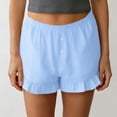 thumbnail image 5 of Cute Shorts for Women Summer Casual Elastic High Waist Ruffle Hem Relaxed Fit Beach Shorts, 5 of 6