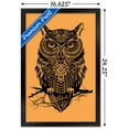 thumbnail image 3 of Rachel Caldwell - Warrior Owl On Orange Wall Poster, 14.725" x 22.375" Framed, 3 of 5