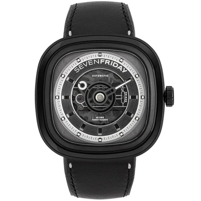 SevenFriday T1-04 Men's T Series T BLACK Strap Automatic Watch