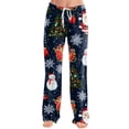 thumbnail image 2 of UDAUDU Womens Christmas Pajamas Pants Sleepwear Xmas Graphic Lounge Pants Drawstring Stretch Holiday Sleep Pants 2XL, 2 of 6
