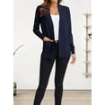 thumbnail image 4 of Women'S Open Front Knit Cardigan Sweater Long Sleeve with Pocket Navy Blue XL, 4 of 9