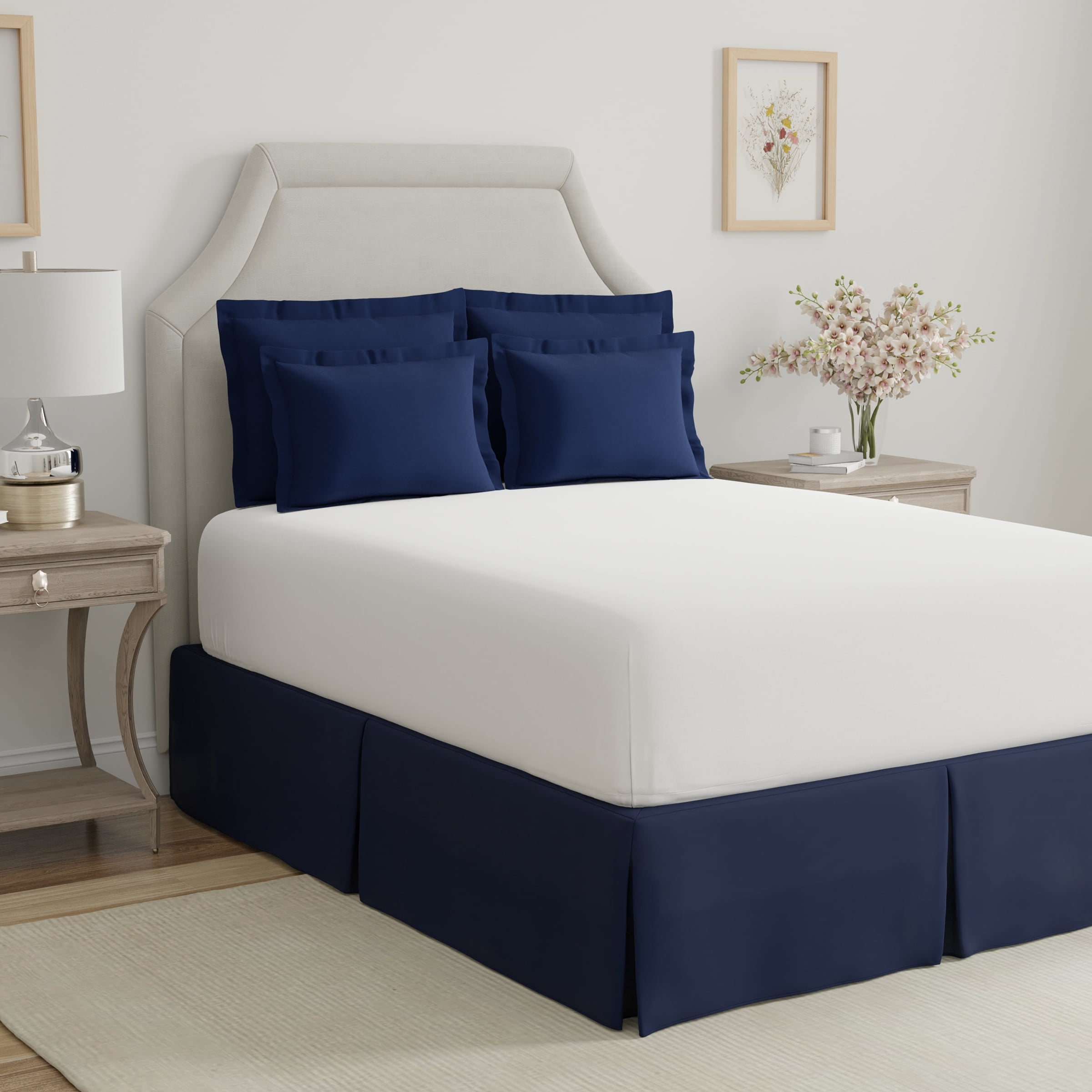 Bed Maker's Tailored Pillow Sham 2-Pack, Standard, Navy