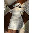 thumbnail image 1 of Spring Autumn Girls' Knitted Pleated Dress British Style O-Neck Half Sleeve Childrens Dresses Optional Striped Cardigan Sweater, 1 of 6
