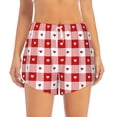 thumbnail image 2 of Lsque geometric with hearts Printed Women's Running Shorts with Liner Pockets,Elastic Quick Dry Workout Athletic Gym Yoga Shorts,Womens High Waist Shorts-Small, 2 of 7