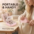 thumbnail image 3 of HeartGoods Jewelry Box, Jewelry Organizers and Storage, Compact, Exquisite, Mini Earrings, Rings Box - Travel Accessory Storage Box with Mirror, Pink, 3 of 6