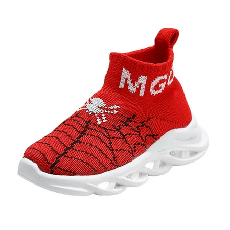 eileial Kids Sneakers Breathable Sneakers Tennis Shoes for Running Walking Athletic Sports Red 8.5