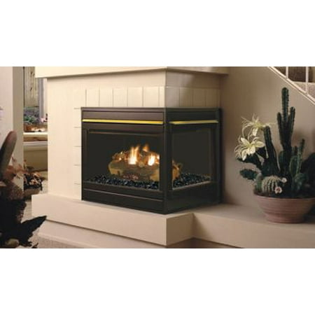 40 Elite Left Corner Propane Gas Millivolt Black Interior Fireplace