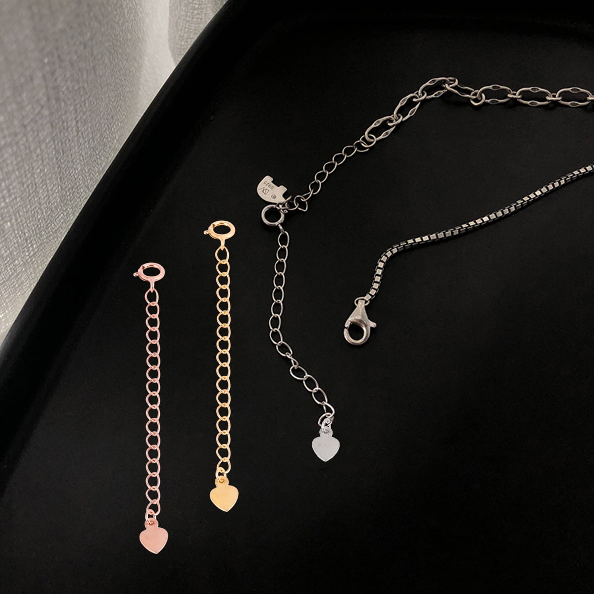 1 Set 3pcs Pure Silver Necklace 
