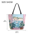 thumbnail image 5 of FORMRS Womens Canvas Tote Bag with Zipper Inner Pocket Shoulder Handbag, Sea Boat, 5 of 7