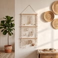thumbnail image 6 of Luckky Boho Handwoven Wall Hanging Display Rack,Handmade Woven Storage Holder,Decorative Wall Mount Accessory Rack for Bedroom & Living Room, 6 of 6