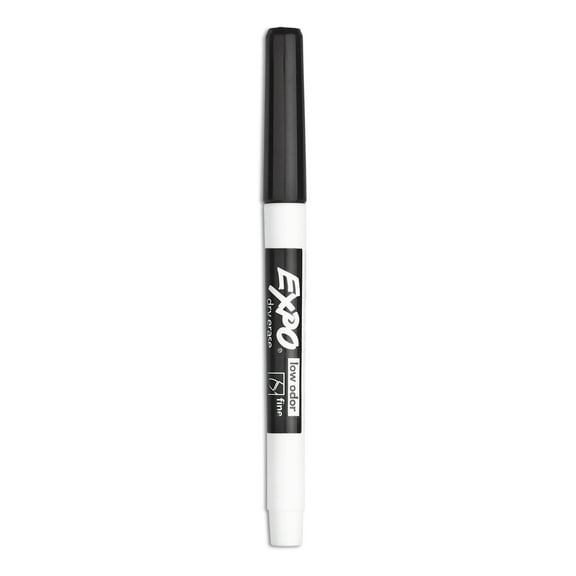 1PC EXPO Low-Odor Dry-Erase Marker, Fine Bullet Tip, Black, Dozen