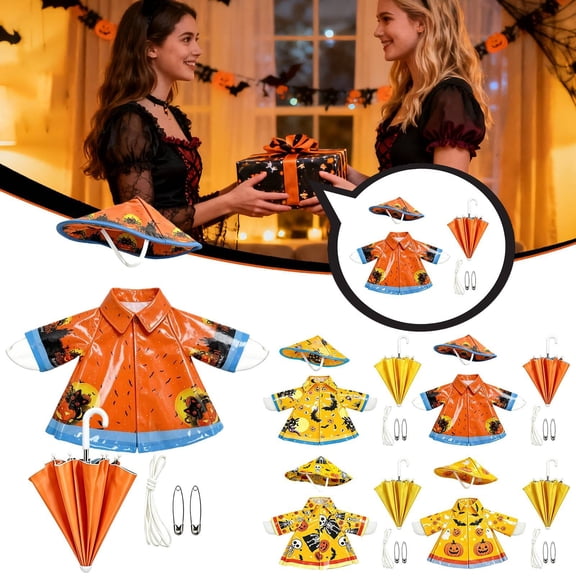 EaseDay 23 Inch Porch Goose Outfits Halloween Porch Goose Raincoat Outfit Festive Porch Goose Clothes for Front Porch Goose Lawn Garden Statue Decor