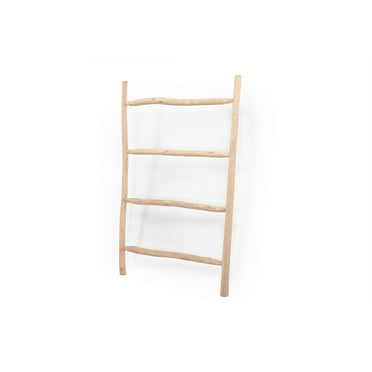 BIDK Home Wooden Ladder with Four Dowel Rungs - 47.25" - Beige
