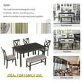 thumbnail image 3 of Home Kitchen Dining Set with Dinette Table, 4 Piece Chairs and Bench, Dinette Set Wood Rectangular Breakfast Table with Thick Legs & Distressed Finish, for an Apartment Breakfast, S6407, 3 of 9