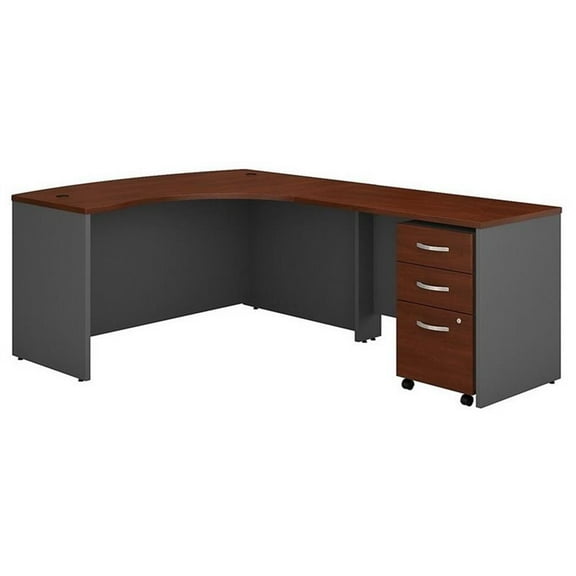 Scranton & Co 60" Right 3 Drawer L Desk in Hansen Cherry