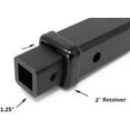 thumbnail image 3 of From 2" to 1-1/4" Metal Trailer Receiver Hitch Adapter Converter for and Cargo Carriers from 2 inches to 1.25 inches with Anti-Rattle No Wobble Stainless Steel Hitch Pin Bolt Kit, 3 of 3