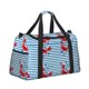 thumbnail image 2 of Fotbe Red Funny Crab on Blue Stripe Bolsa de Viaje con Estampado, Bolsa de Fin de Semana para Mujer con Compartimento para Zapatos, Bolsa de Gimnasio con Bolsillo Húmedo, 2 of 7