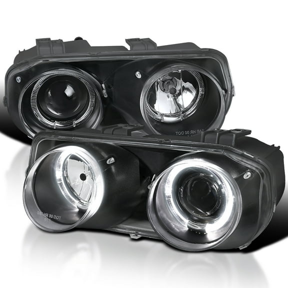 Spec-D Tuning Black Halo Projector Headlights Compatible with 1994-1997 Acura Integra 2Dr/4Dr, Left   Right Pair Headlamps Assembly